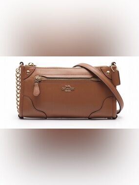 Coach Leather Crossbody Bag in Saddle Brown with Gold Hardware